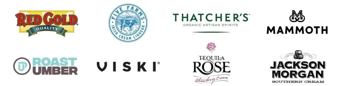 A graphic of 8 brands I've worked with in the past.
